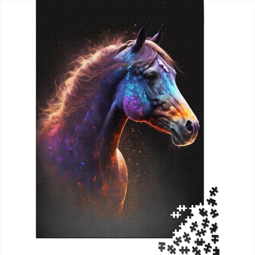 Star Horse Puzzle für Erwachsene 1000 Teile Holzpuzzle für Erwachsene Puzzlespielzeug Spielspielzeug für Erwachsene Familienpuzzle Geschenk (Größe: 75 x 50 cm)