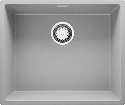 Unterbauspüle Grau 55.5 x 45 cm, Granitspüle + Siphon Klassisch, Spülbecken ab 60er Unterschrank, Küchenspüle von Primagran
