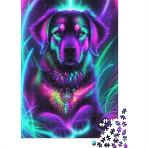 1000-teiliges Puzzle für Erwachsene und Teenager, Tier-Fantasie-Hund, Holzpuzzle, Puzzle für Erwachsene, praktisches Spiel, Familiendekoration (Größe: 75 x 50 cm)