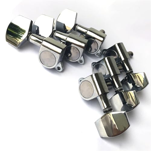 Strings Tuning Pegs Mechaniken Für Gitarre Geschlossene Einheit, präzise Gitarren-Mechaniken, Metallic-Silber, Gitarrenzubehör-Set, Stimmgeräte