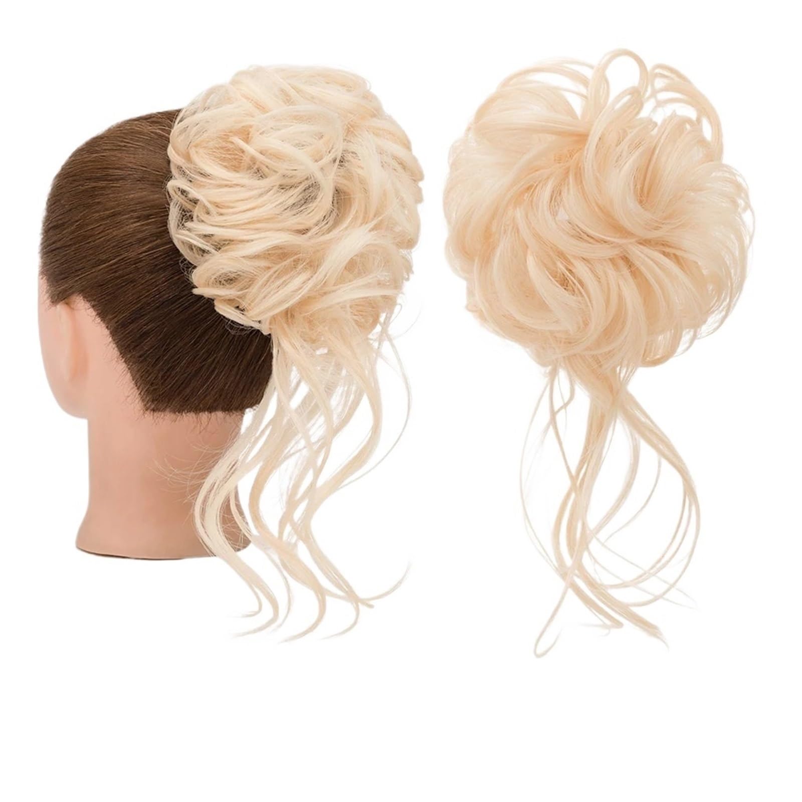 Haarteile Haarknoten Synthetisches, lockiges, elastisches Band, Chignon, Donut mit Zöpfen, Haargummis, unordentliches Dutt-Haar, Hochsteckfrisur, Haarteile, Verlängerungen for Frauen Brötchen Haare(12