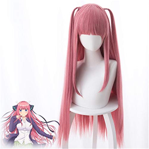 LINLINCD-Nakano Nino Cosplay Perücke Anime Gotoubun No Hanayome Die Quintessenz Quintuplets Frauen Pink Long Straight Synthetic Hair Perücken