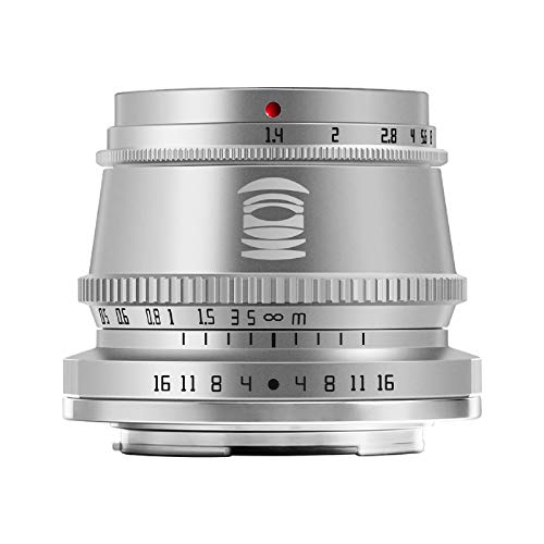 TTArtisan 35mm F1.4 Objektiv APS-C MF Kameraobjektiv kompatibel mit L-Mount Kameras T TL TL2 CL FP. (L Mount Silver)