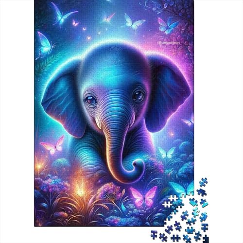 Kunstpuzzle für Erwachsene, 500 Teile, Kunst-Elefant, Holzpuzzle, Erwachsenenpuzzle, Weihnachtsgeburtstagsgeschenk für Erwachsene, Teenager 20,47x14,96 Zoll