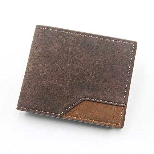 TREGOO Portemonnaie Herren Herren Geldbörsen Leder DREI-Fold-Kurzwallet männliche Retro-Business-Münz-Geldbörse-Tasche Multifunktionale Karte Geldbörse (Color : Light Grey)