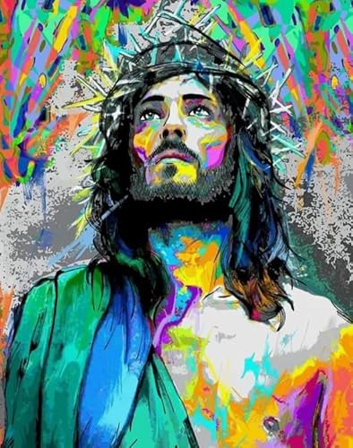 HfmQuisutron Jigsaw Puzzle 1000 Teile Jesus Art Retro Poster Holz Bunt Für Erwachsene Spiele Lernspielzeug Kz100Qy