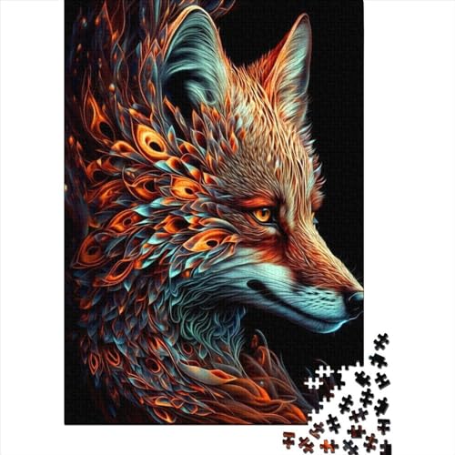 500 große Teile Puzzle für Erwachsene, Tierfuchs, Holzpuzzle für Erwachsene und Jugendliche als Geburtstagsgeschenk für Erwachsene, Jungen und Mädchen, 52 x 38 cm