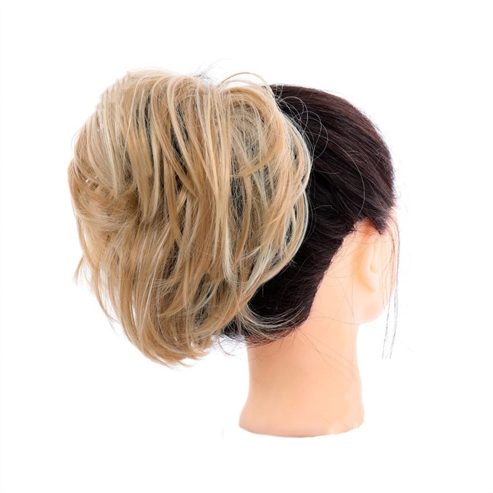 Bun Haarteile Pferdeschwanzverlängerung, elastisches Band, Haarknoten, Haargummi for Frauen und Mädchen, unordentlicher Dutt, Haarteil, künstlicher Dutt, Haargummis, synthetischer, kurzer, gerader Don