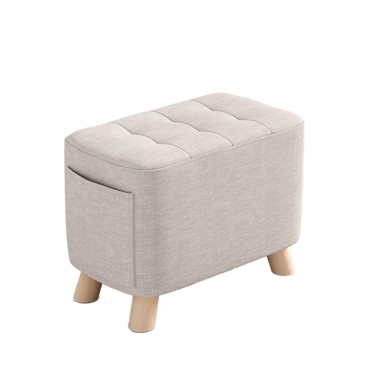 FUHAI-666 Schuhregal Einfache Kleine Hocker Hause Eingang Tür Schuhe Hocker Wohnzimmer Sofa Hocker Fußhocker Hohe Hocker Stuhl Massivholz Bank Schuhrschrank(Beige)