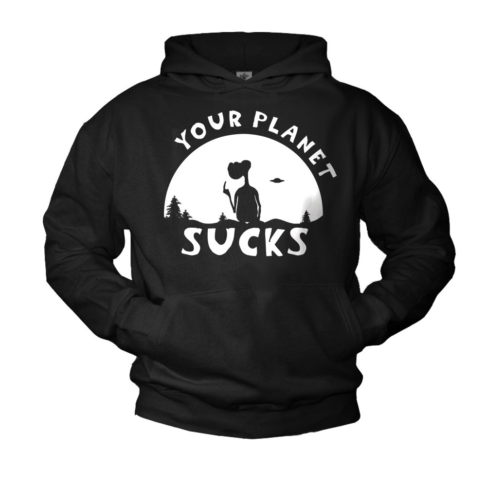 MAKAYA Coole Kapuzenpullover mit Motiv Your Planet Sucks schwarz M