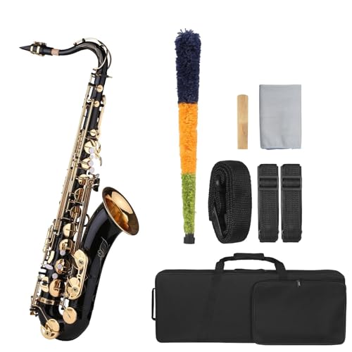 B-Tenorsaxophon, Bb-Saxophon Mit Schwarzem Lack, Mit Instrumentenkoffer, Mundstück, Reed-Umhängeband, Zubehör Anfänger saxophon