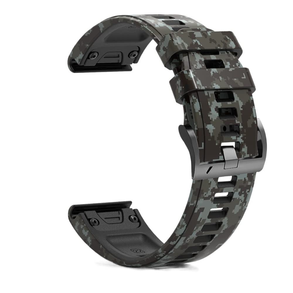 BANDKIT Sport-Silikon-Uhrenarmband für Garmin Fenix 6X 6 6S Pro 5X 5 5S Plus 3HR, einfache Passform, Schnellverschluss-Armband, Zubehör, 26mm Fenix 5X-5XPlus, Achat