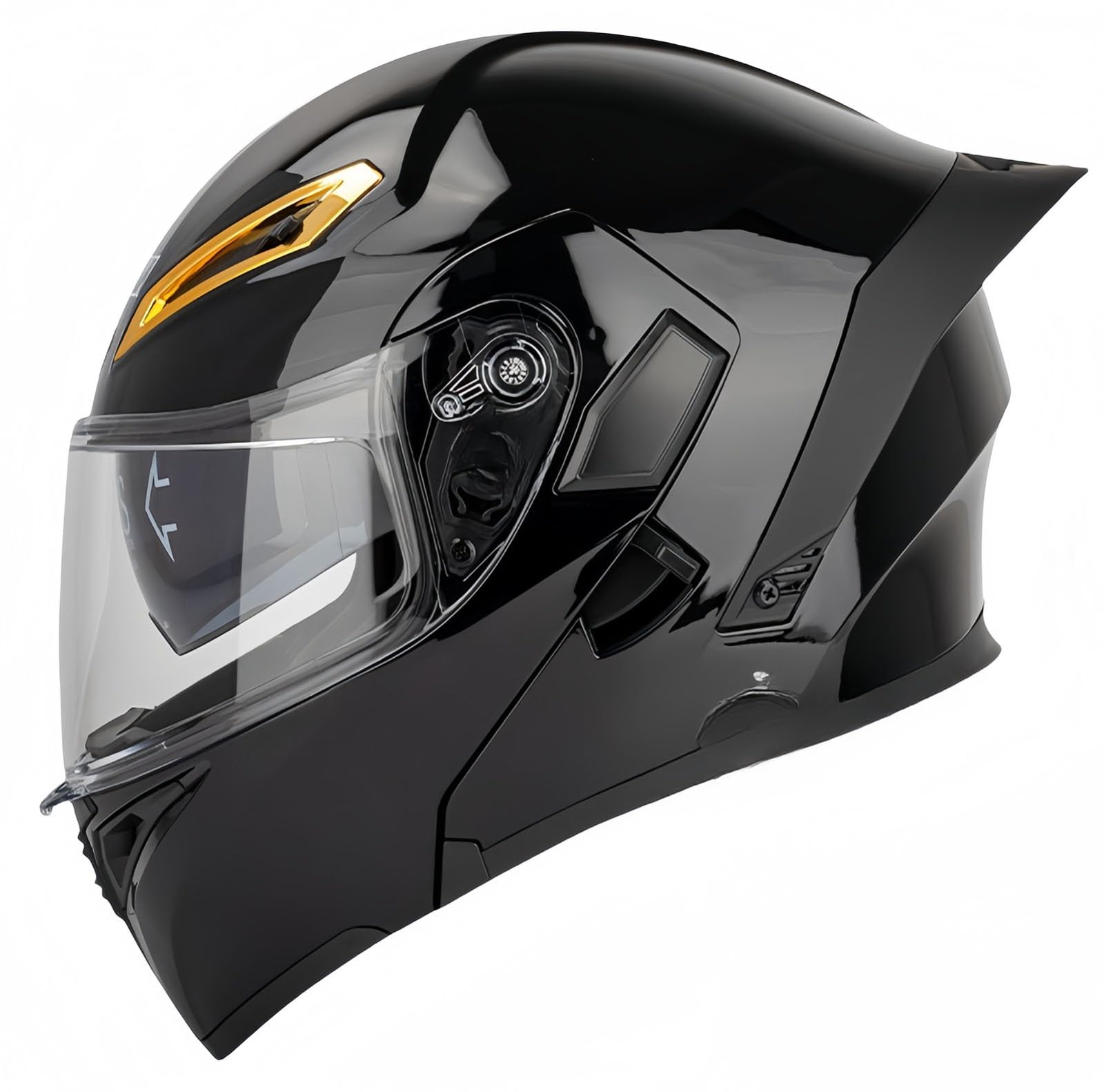 Modularer Motorradhelm, ECE-Geprüft, Hochklappbarer Motorradhelm Für Erwachsene Mit Doppelvisier Für Männer Und Frauen, Rollerhelm, Integralhelm, Doppeltes Antibeschlagvisier H,L59-60CM