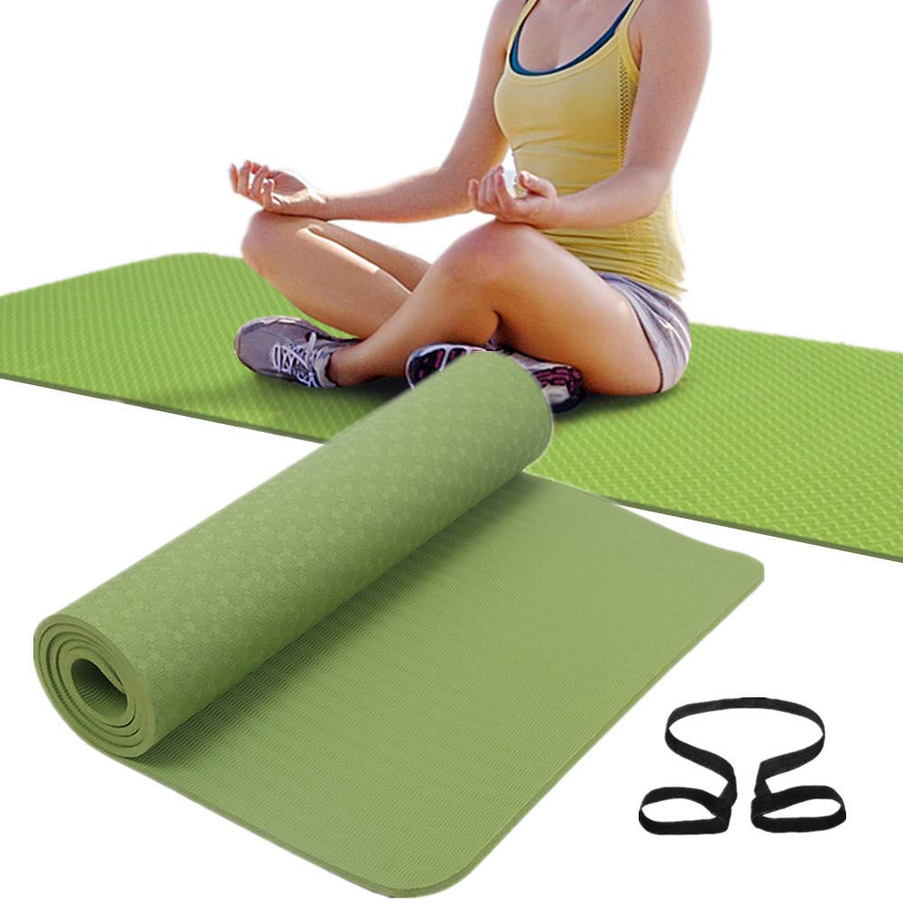 Yoga Mat Yoga Mats Trainingsmatten für zu Hause Fitnessmatten rutschfest Trainingsmatten Yogamatten für zu Hause Yoga Stretch Mat green,0.6cm