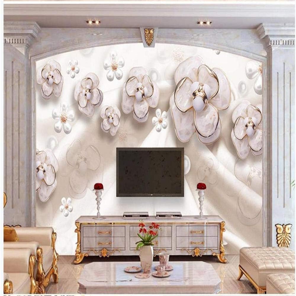 Kubische Rosa Blume Seide 3D Tapete Poster Restaurant Schlafzimmer Wohnzimmer Sofa TV Dekorative Wand-200cm×140cm