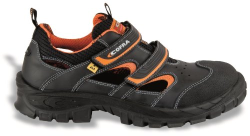 Cofra 13010-001.W41 VITHAR S1 P ESD SRC Sicherheitssandalen, Schwarz/Orange, Größe 41