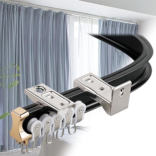 Vorhangschiene Aus Aluminium Gardinenstange, Einfach Zu Schneiden Und Zu Biegen, Deckenschiene Für Vorhänge, Biegbares Gardinenschiene Set Für Erkerfenster/Dusche/Raumteilervorhänge