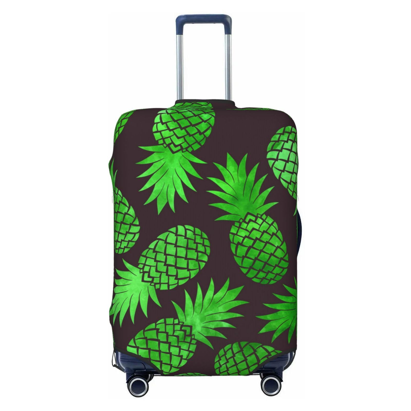 Pineapple Art Reisegepäckabdeckung, robuster Koffer-Schutz, passend für 45,7 - 81,3 cm große Gepäckstücke, Größe M, Schwarz, Medium