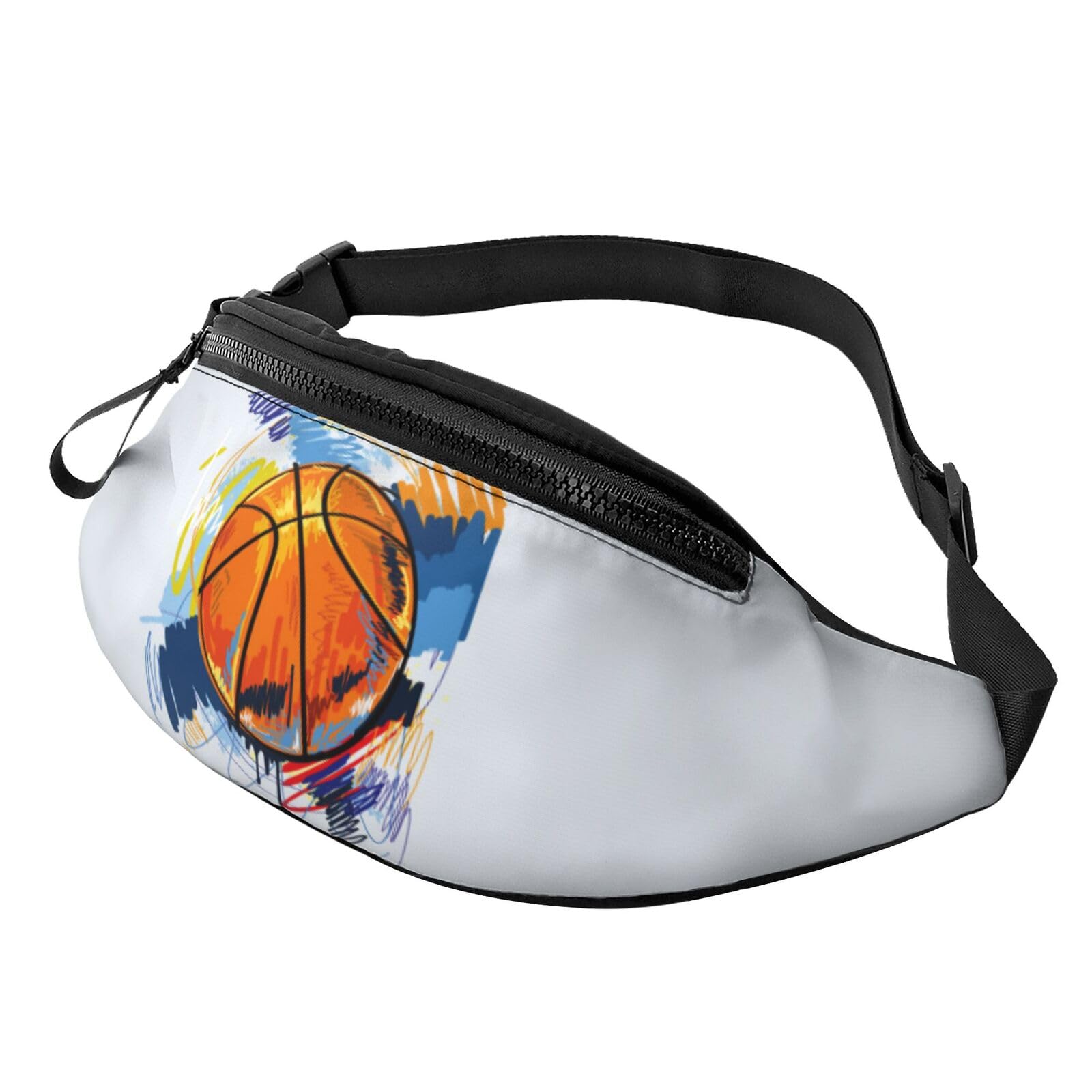 HSJFS Basketball-Brusttasche mit buntem Skizzen-Motiv, bedruckt, für Sport, Crossbody-Tasche, Basketball, buntes Skizzen-Vergnügen, Einheitsgröße