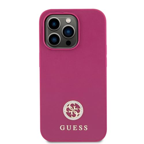 CG MOBILE Guess PU Leder 4G Runde Metall Logo mit Strass - Metallic Pink