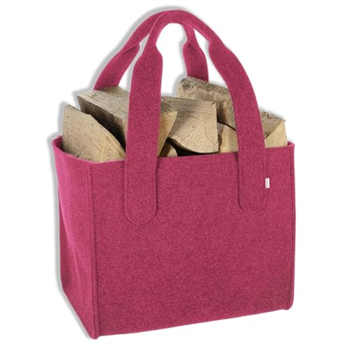 Wandbreite Filztasche XXL Shopper MaxiBag Feuerholztasche Weekender Allrounder Tragetasche äußerst robust und vielseitig (Pink)