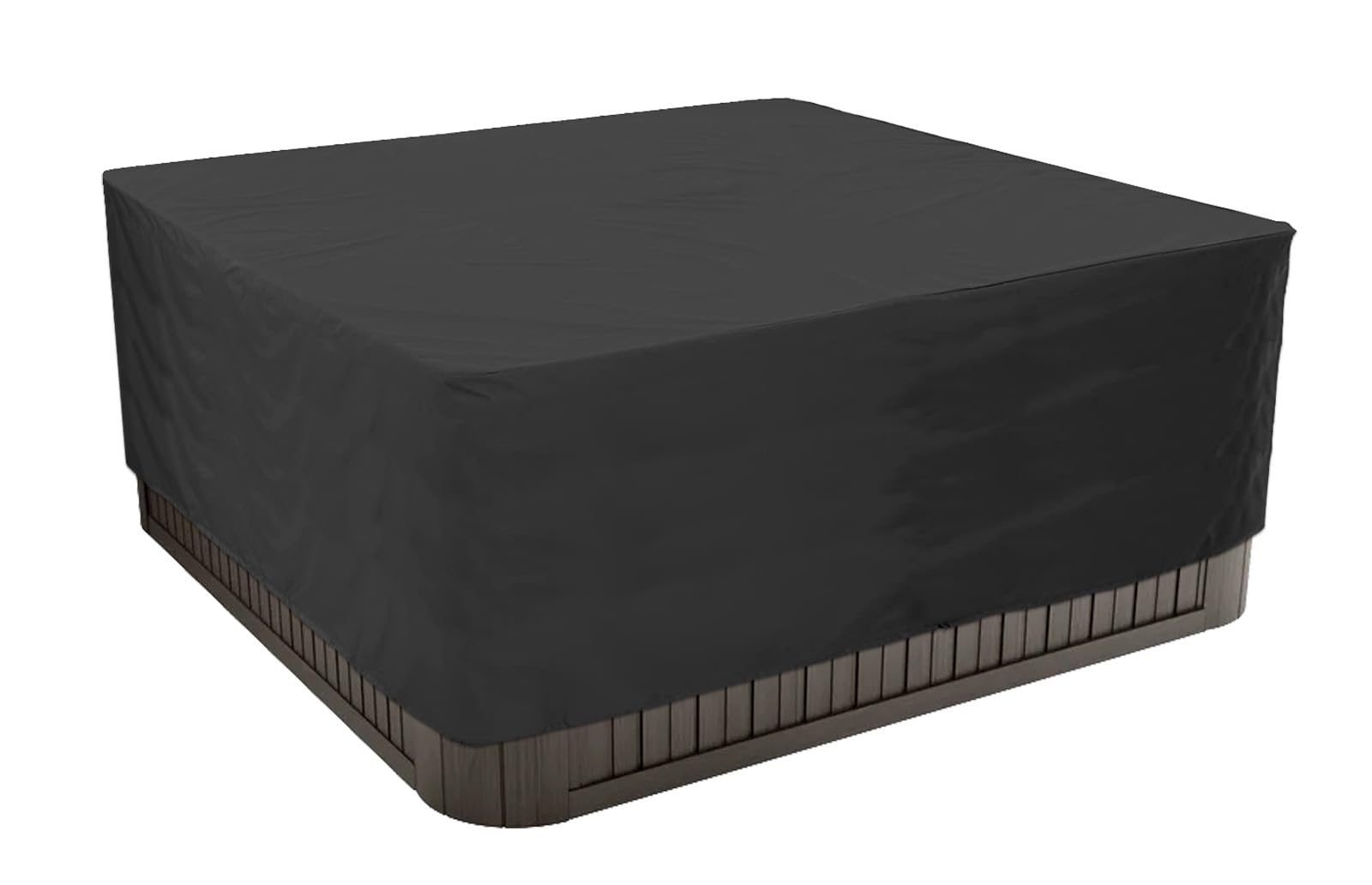 Outdoor Whirlpool-Abdeckung, Allwetter Garten Spa Abdeckung aus 210D Oxford, Wasserdicht, Staubdicht, UV-geschützt Poolabdeckung Quadrat,Schwarz,244x244x90cm