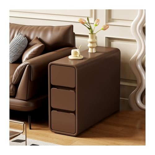 FUHAI-666 Ultraschmales Sofa-Sideboard, Beistelltisch, Aufbewahrungsschrank, Wohnzimmer-Seitenschrank, modernes, Schlichtes Sofa neben leichtem Luxusschrank(Coffee)