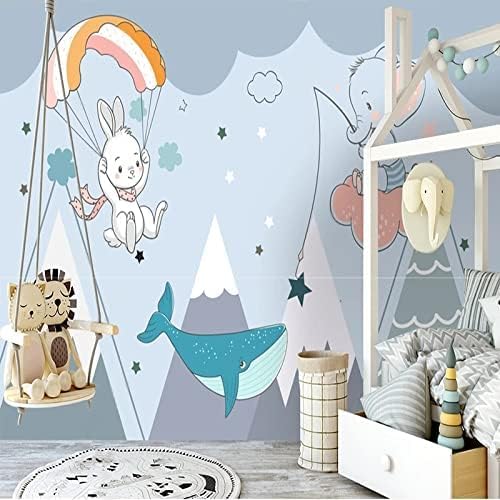 XLMING Einfacher Cartoon Weißes Kaninchen 3D Tapete Home Dekoration Wohnzimmer Sofa Schlafzimmer Tv Hintergrund Wand-250cm×170cm