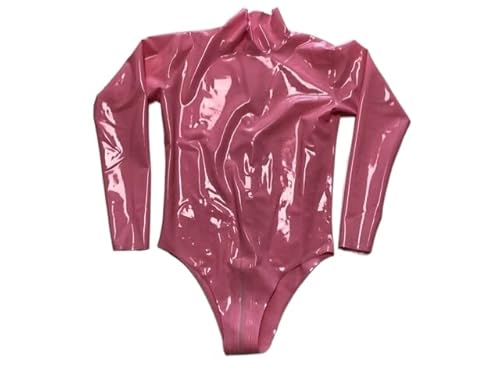 Sexy schwarzer Damen-Langarm-Latex-Badebekleidungs-Gummianzug mit Reißverschluss im hinteren Schritt