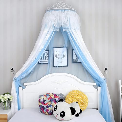 Nachttisch Gaze Prinzessin Bett Mantel Sheer Spitze Bett Vorhang Prinzessin Krone Bett Baldachin Haushalt Moskitonetz Dekoration Zelt Vorhänge, Farbe 1, dekorativer Typ