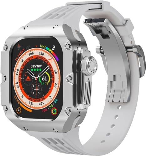 NEYENS 49 mm Titanlegierung, Uhrengehäuse, Gummiband, für Apple Watch Ultra 2 Serie, Ersatzteil, Sportarmbänder, Uhrengehäuse, Metallkrone, Mod-Kit, Zubehör, For Ultra 2, Achat