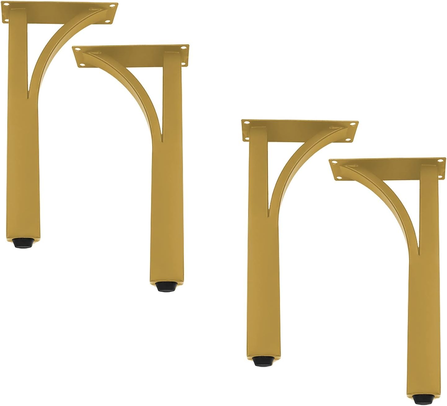 Tischbeinfüße 20 cm, 25 cm, 30 cm, Edelstahl, mit Befestigungsschrauben, Schrankfüße, schwarz/Gold, Ersatzbeine, Sofa, Schrank, TV-Schrank – 4er-Set, goldfarben, 30 cm