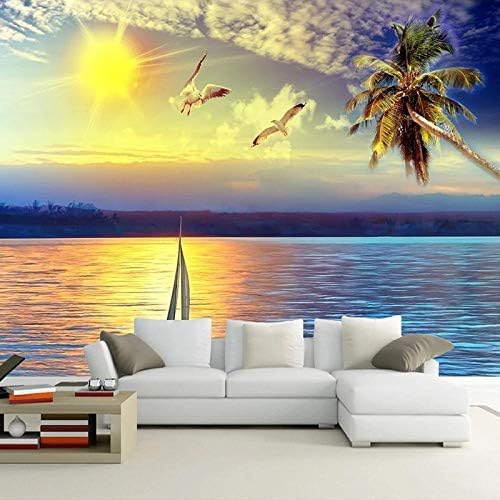 XLMING Sonnenuntergänge Und Meereslandschaften Küche Esszimmer Arbeitszimmer Wohnzimmer TV Hintergrund Wand 3D Tapete-150cm×105cm