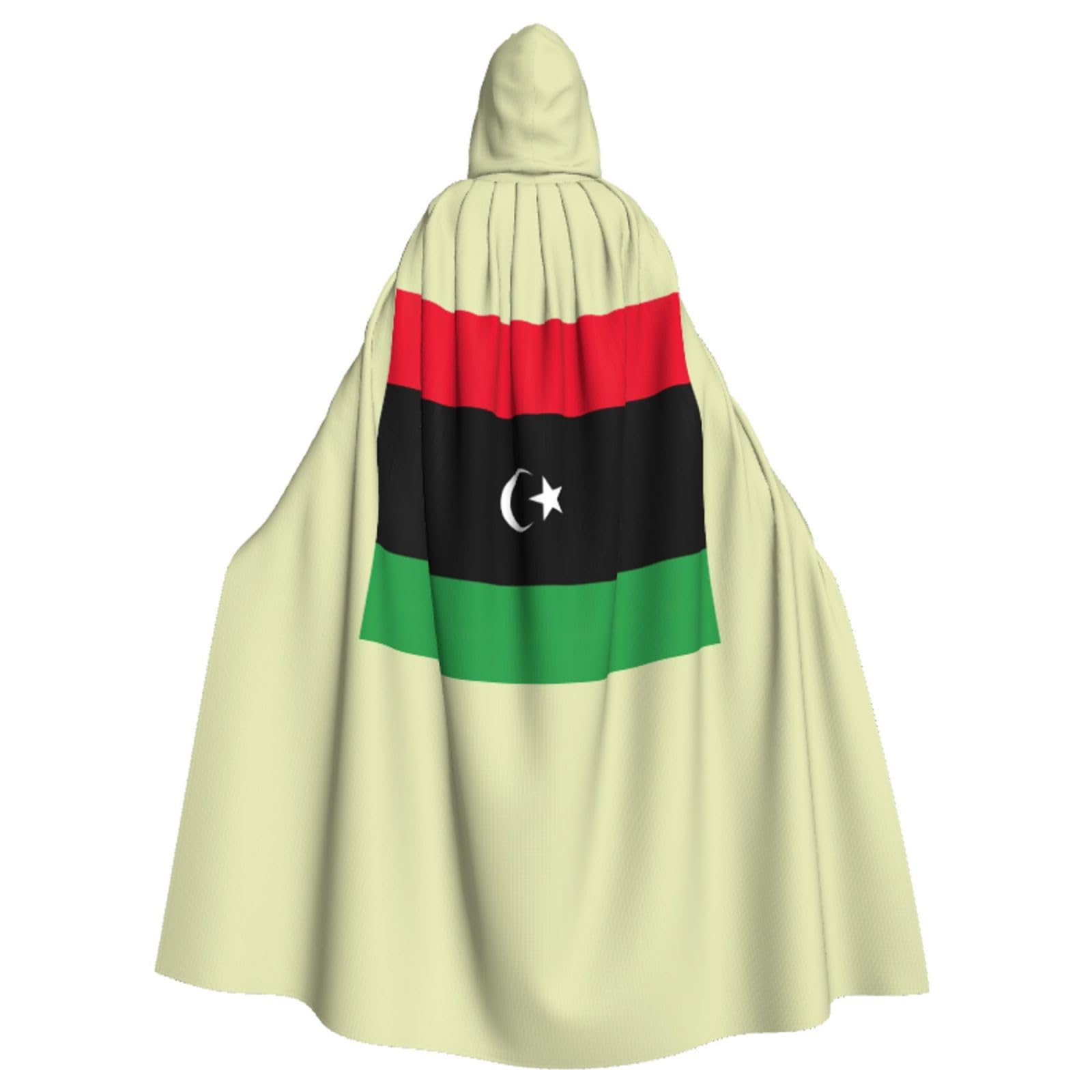 YQxwJL Halloween-Umhang mit libyscher Flagge, Herren, mit Kapuze, Renaissance-Umhang für Erwachsene, Cosplay, Hexenumhang