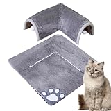 Katzentunnel-Bettteppich | Katzenrohrspielzeug mit einem hängenden Ball | Waschbares Katzenbett Höhle für Indoor-Katzen mit Plüschball | Quadrate Katzentunnel | Haustier-Plüschbett Hundehaus