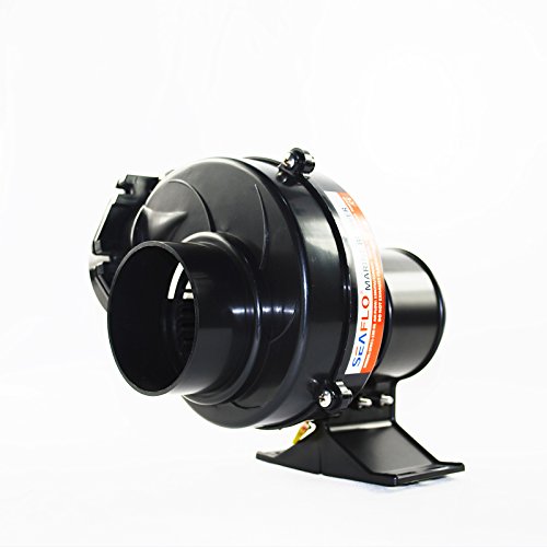 Seaflo In Line Bilge Air Blower 130CFM Boat Black Ventilation Marine 12V 2.5AMP by SEAFLO