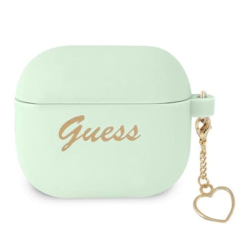 Guess GUA3LSCHSN Hülle für AirPods 3 Cover grün/Green Silicone Charm Heart Collection