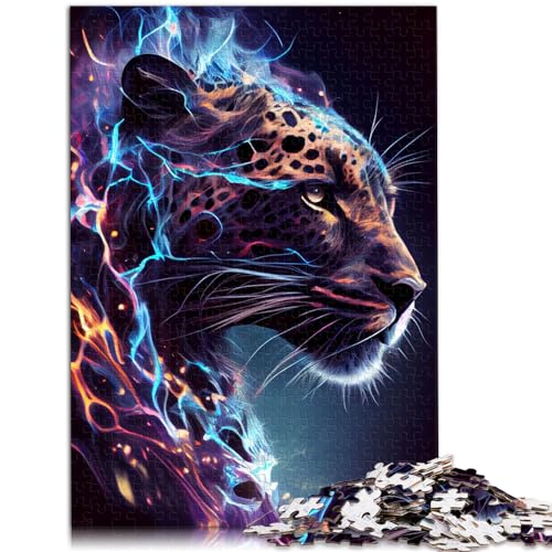 Puzzles Geschenke Spielzeug Elektrisierender Leopard 1000 Teile für Erwachsene Geschenke Holzpuzzle Familienspiel Stressabbau Schwieriges Herausforderungspuzzle 1000 Teile (50 x 75 cm)