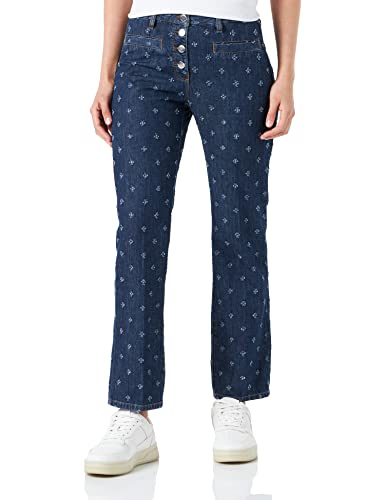 Love Moschino Women's Slim fit Trousers Casual Pants, Dark Blue Denim, 48