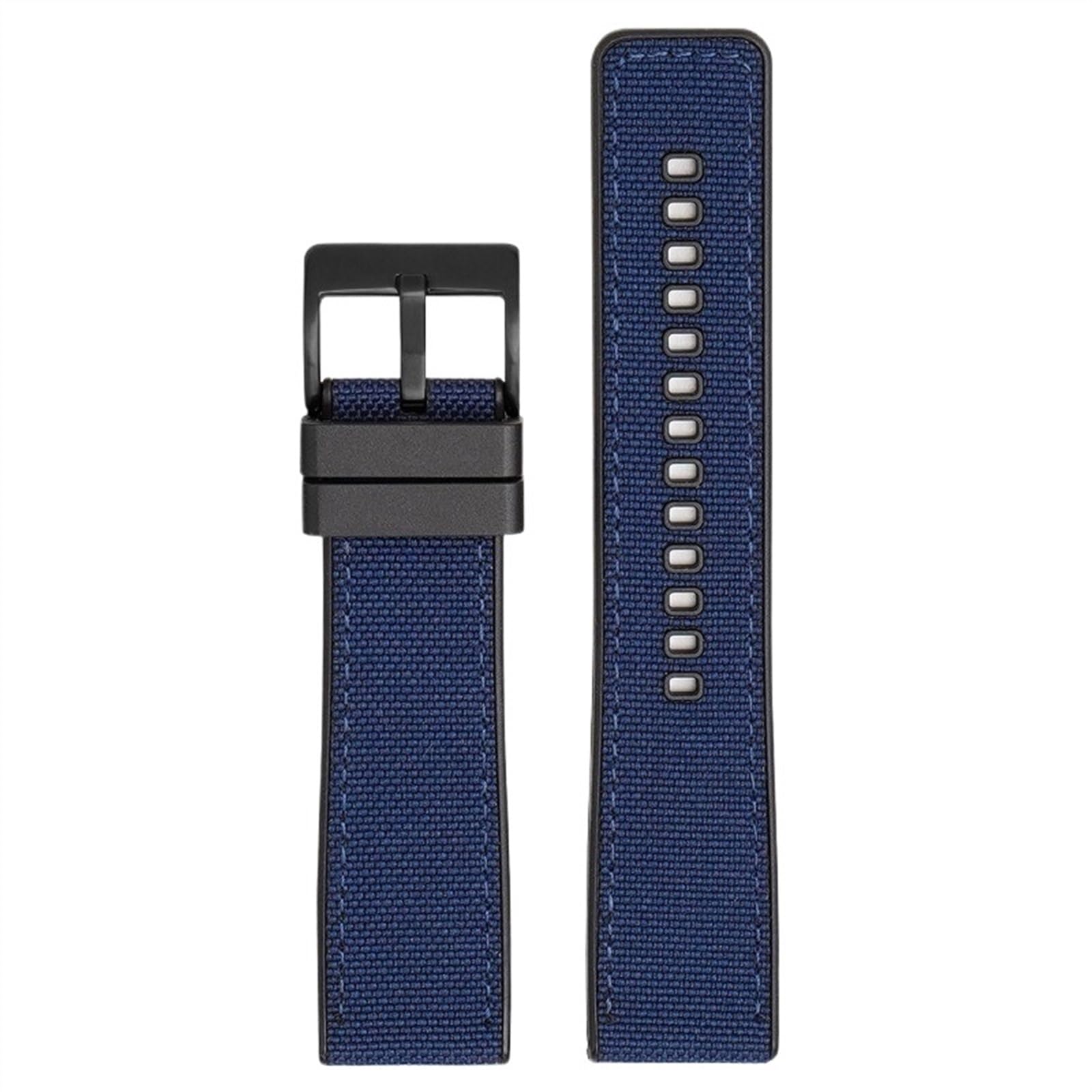 THBGTCNQ Uhrenarmband aus Canvas und Gummi, 20 mm, 22 mm, 24 mm, universelles Uhrenarmband mit Schnellverschluss, Herren-Nylonarmband for Smartwatches, Quarzuhren(Blue black,20mm)