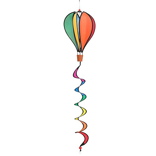 HQ Windspiration 109319 - Hot Air Balloon Twist Mini Rainbow, UV-beständiges und wetterfestes Windspiel - Länge: 92 cm, Ø: 23 cm, inkl. Aufhängung