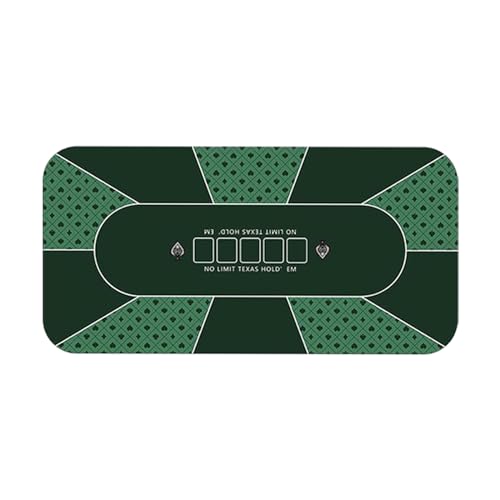 BFVAKBKYT Professionelle Pokermatte für Tische, Gummimatte for Texas Hold'em Pokertische for 10 Spieler, tragbare, zusammenklappbare Pokermatte mit Tragetasche(M)