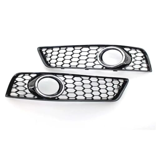 Frontgrills Für Für A3 8P 2009-2013 8P0807682D Nebelscheinwerfer Wabengitter Abdeckungen Auto Frontstoßstange Nebelscheinwerfer Mesh Grille Front Bumper Grille(Chrome Silver)