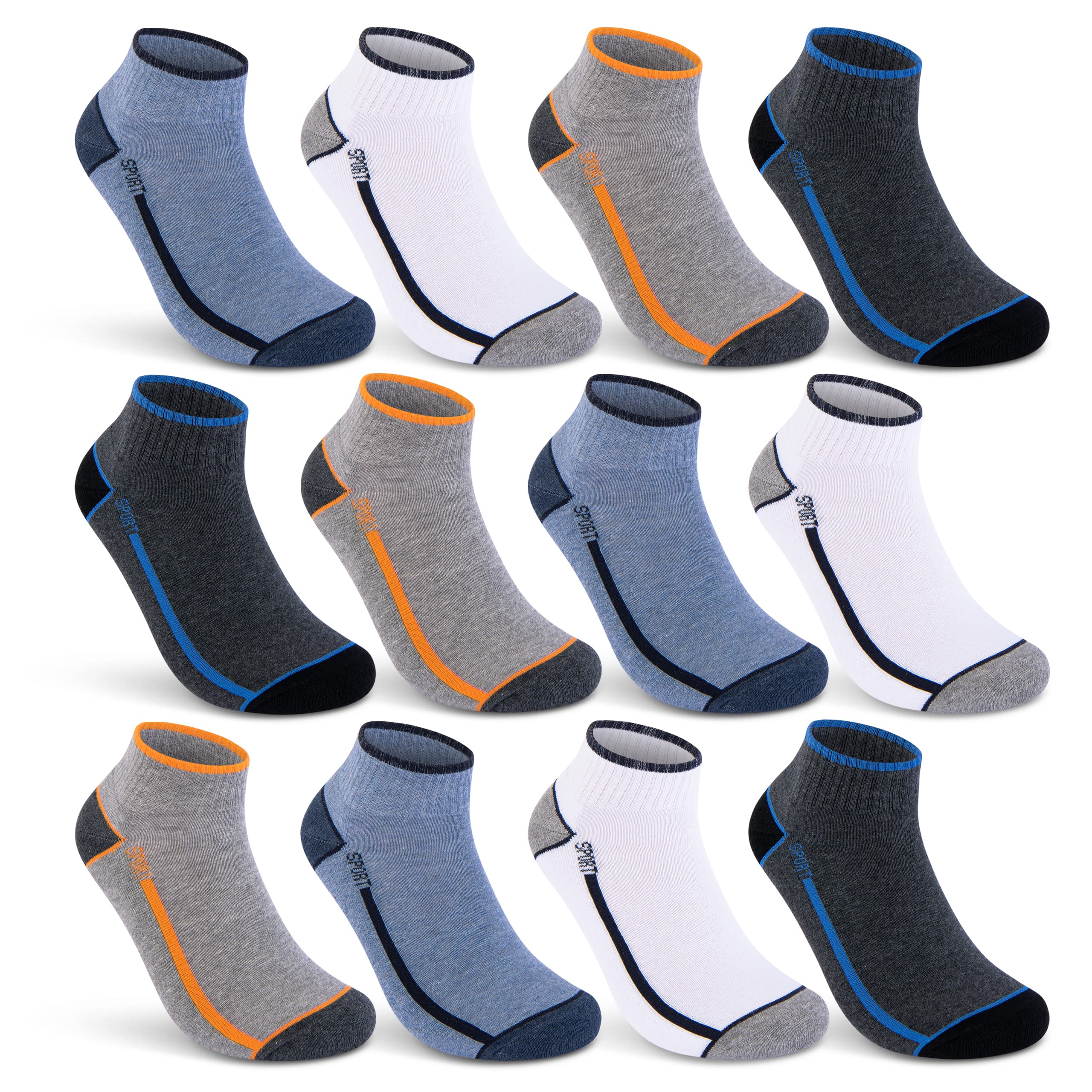 Sneaker Socken Damen Quarter Sportsocken Gepolstert Frotteesohle Atmungsaktiv Baumwolle 16215/18 (35-38 12 Paar)