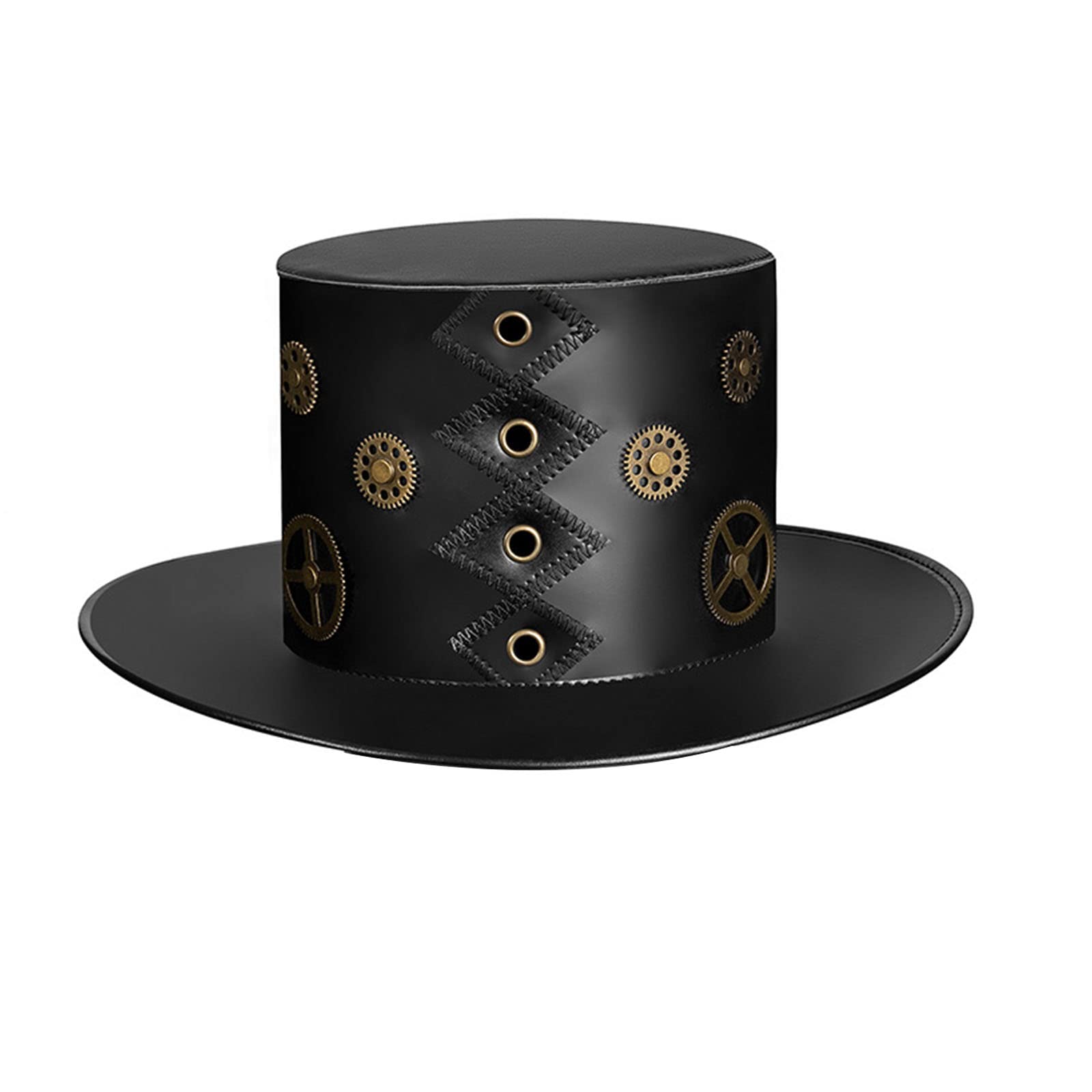 Ranuw Steampunk Männer Mit Brille Punk Zylinder Steampunk BowlerTop Maskerade Halloween Zylinder GothHat Zylinder