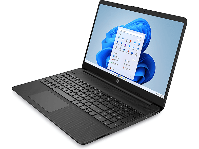 HP 15s-fq0318ng, Notebook, mit 15,6 Zoll Display, Intel® Celeron® N4120 Prozessor, 8 GB RAM, 512 SSD, UHD 600, Schwarz, Windows 11 Home (64 Bit)