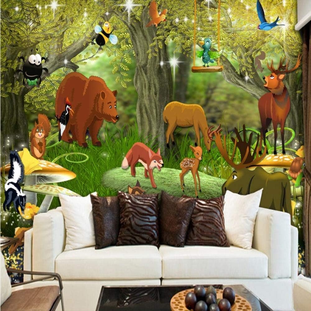 Wälder Tierwelt Elche Bären 3D Tapete Poster Restaurant Schlafzimmer Wohnzimmer Sofa TV Dekorative Wand-150cm×105cm