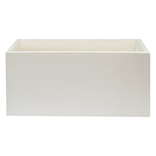 WellHome Top Garden Rotri Blumentopf aus Polyethylen mit Form, Weiß, 60 x 20 x 20 cm