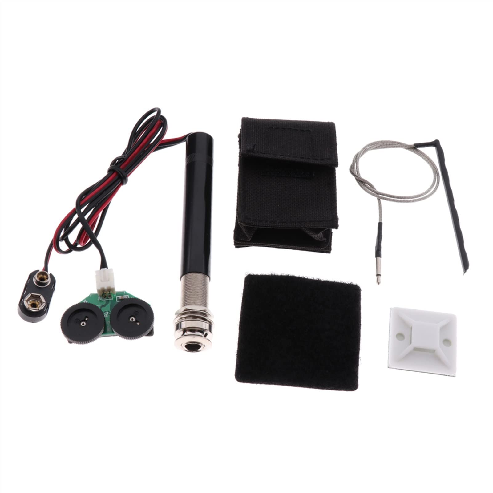 ZENGXUE Preamp Piezo Pickup Kit Active Endpin Interface Piezo Transducer Für Akustikgitarre Musikinstrumententeile Humbucker Tonabnehmer Set