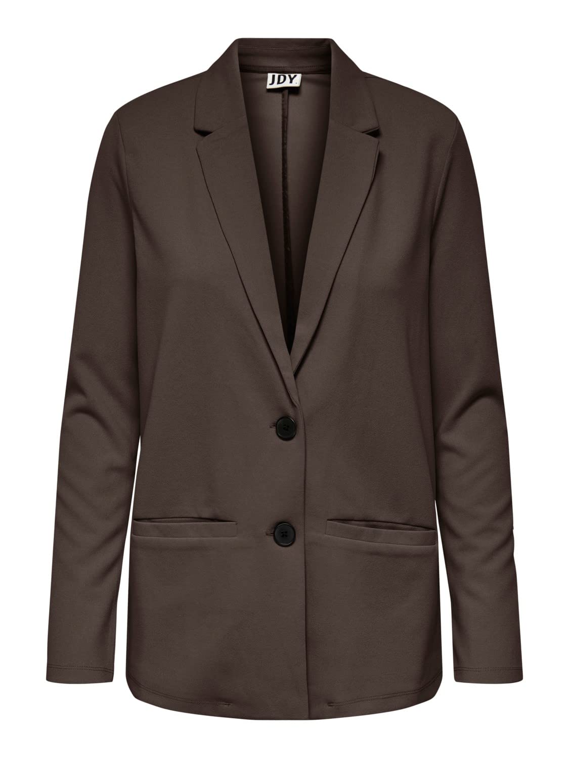 JdY Damen Langarm Blazer Eleganter Basic Cardigan Business Jacke Mantel JDYLOUISVILLE mit 2 Knöpfen, Farben:Braun, Größe:M